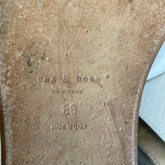 Rag & bone NY white Venus leather ankle cuff flat form sandals sz 36 (5.5-6) - Picture 6 of 7